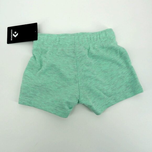 Converse Girls Ocean Mint Heather Shorts Size 4 Elastic Waist NWT $20 - Picture 3 of 3
